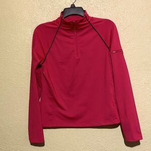 Gio Sweater Sweatshirt M Pink Stretchy Activewear Top Zipper Polyester Spandex